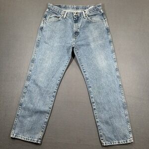 Vintage 90s Wrangler Jeans Mens 34x29 Light Blue Denim Straight Leg Regular Fit